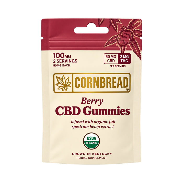 Cornbread Hemp Berry CBD Gummies 100mg 2 count pouch
