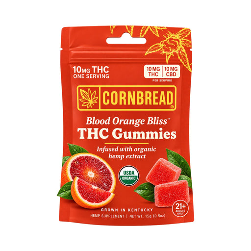 Cornbread Hemp THC Gummies 10mg Blood Orange Bliss pouch