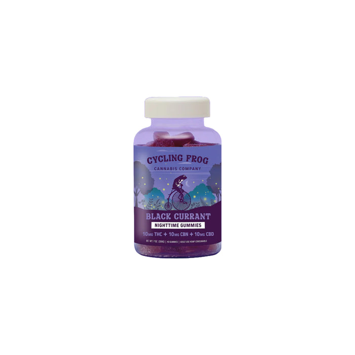 Cycling Frog Black Currant THC CBD and CBN Gummies 10mg (10 and 40 Count) 40 count | CBDdatabase.com