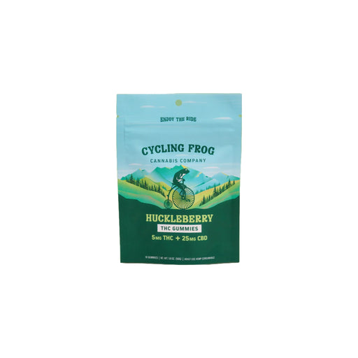 Cycling Frog Delta 9 THC and CBD Gummies 5mg THC 25mg CBD (10 and 40 Count) Huckleberry 10 count | CBDdatabase.com