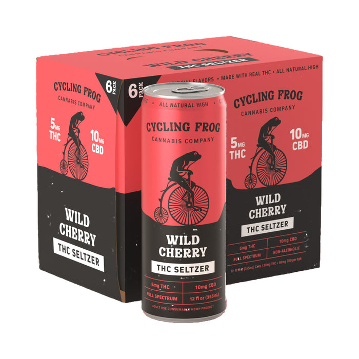 Cycling Frog THC Seltzer 5mg THC 10mg CBD (6 Pack) Wild Cherry | CBDdatabase.com