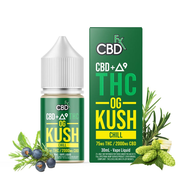 CBDfx OG Kush THC Vape Juice 2000mg CBD + 75mg THC (30ml)
