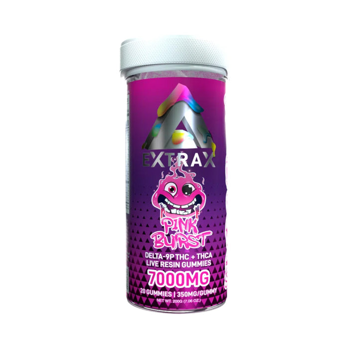Delta Extrax Adios Blend Gummies 7000mg (20 Count) Pink Burst