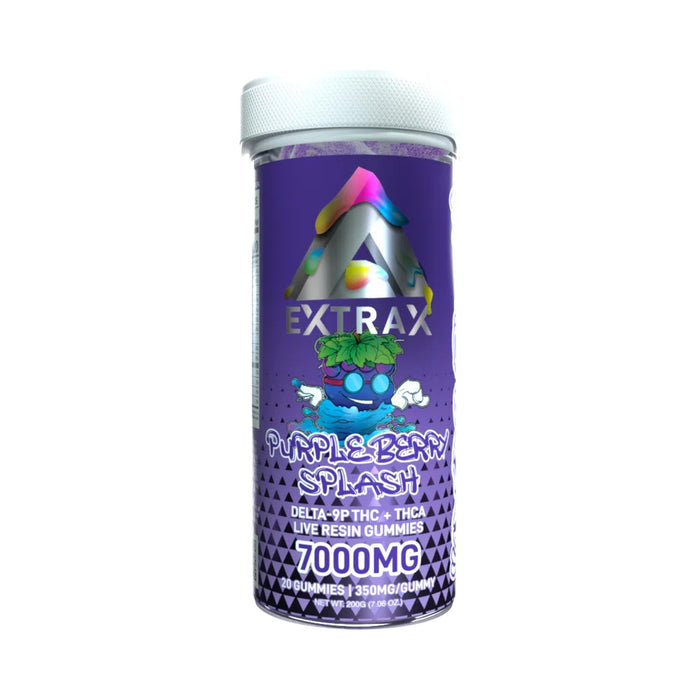Delta Extrax Adios Blend Gummies 7000mg (20 Count) Purple Berry Splash