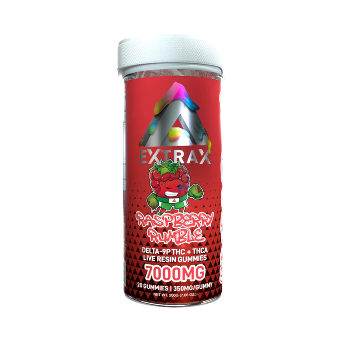 Delta Extrax Adios Blend Gummies 7000mg (20 Count) Raspberry Rumble