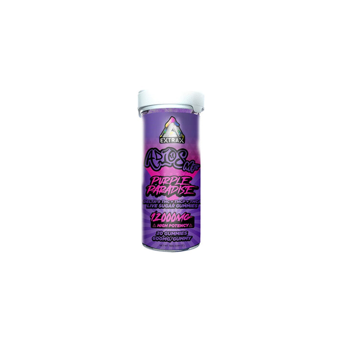 Delta Extrax Adios MF Blend Gummies 12000mg (20 Count) Purple Paradise