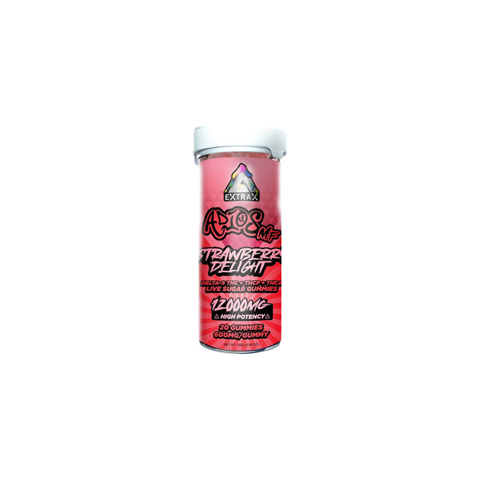 Delta Extrax Adios MF Blend Gummies 12000mg (20 Count) Strawberry Delight