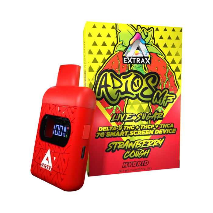 Delta Extrax Adios MF Live Sugar Disposable Vape 7g Strawberry Cough