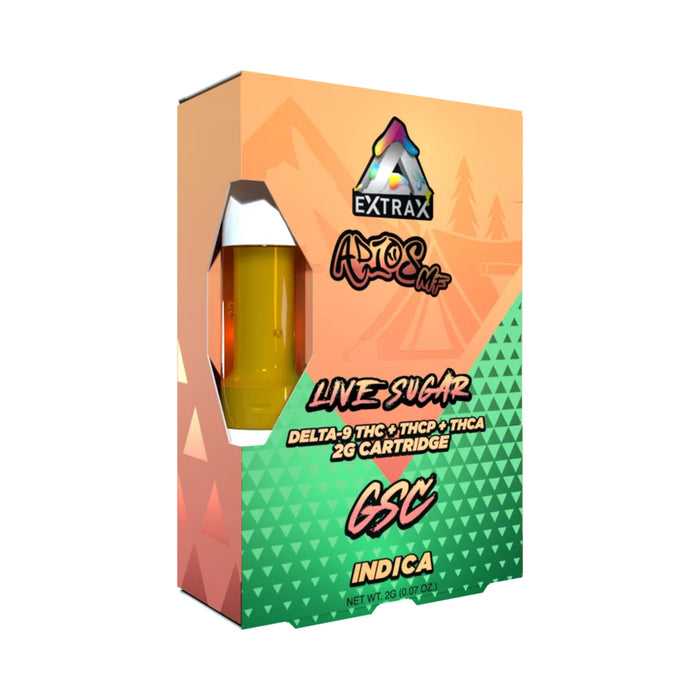 Delta Extrax Adios MF Live Sugar THCA Cartridge 2g GSC