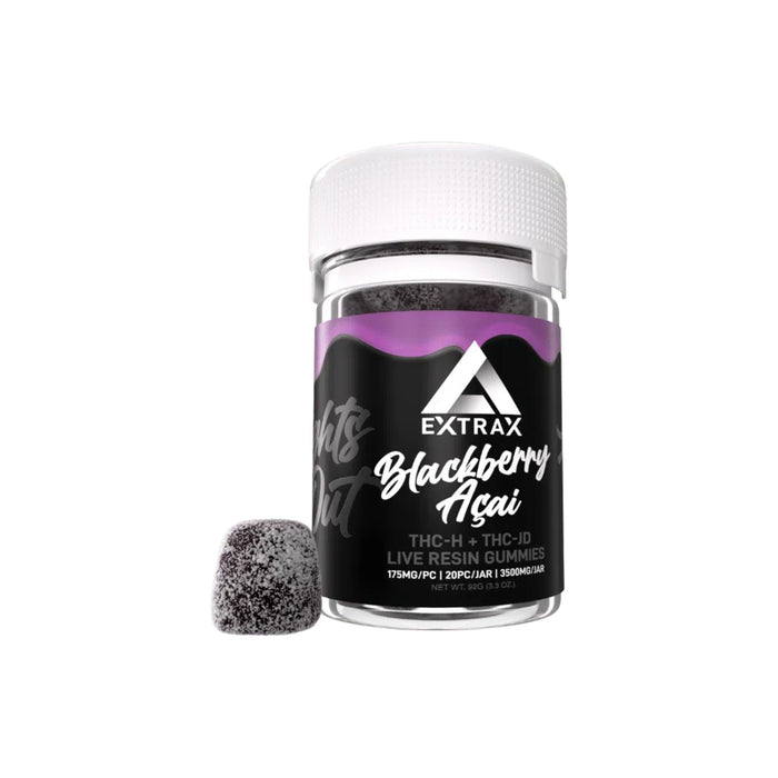 Delta Extrax Lights Out Blend Gummies 3500mg (20 Count) Blackberry Açaí