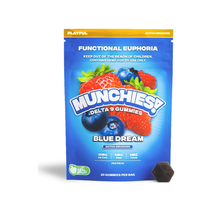 Delta Munchies Functional Euphoria Delta 9 THC Gummies 200mg (20 Count) Blue Dream front | CBDdatabase.com