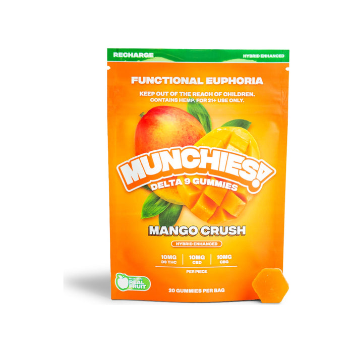 Delta Munchies Functional Euphoria Delta 9 THC Gummies 200mg (20 Count) Mango Crush front | CBDdatabase.com