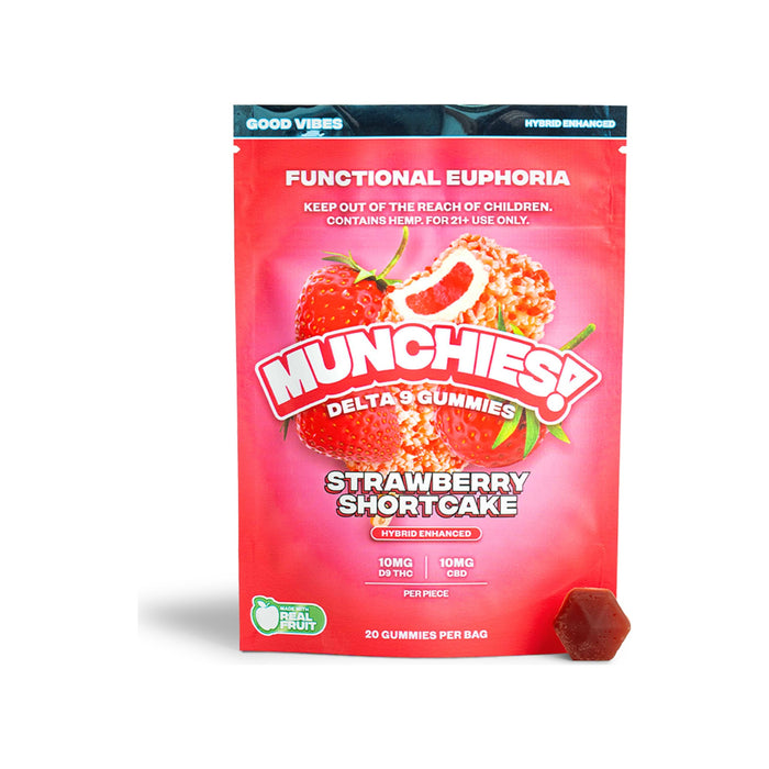 Delta Munchies Functional Euphoria Delta 9 THC Gummies 200mg (20 Count) Strawberry Shortcake front | CBDdatabase.com