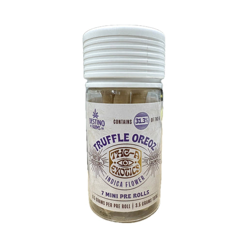 Destino Farms THCA Mini Pre-Rolls 3.5g (7 Count) Truffle Oreoz mini pre-rolls jar
