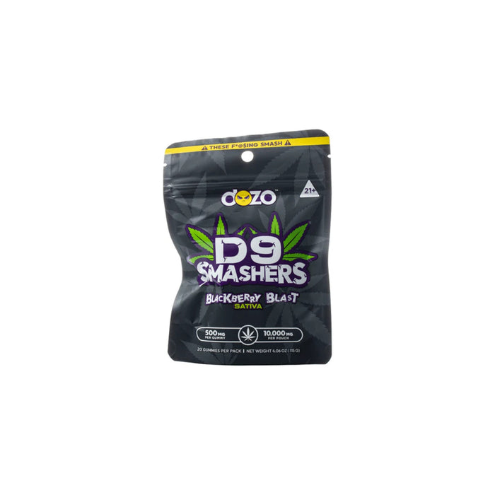 Dozo D9 Smashers Delta 9 THC Gummies 10000mg (20 Count) Blackberry Blast