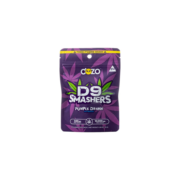 Dozo D9 Smashers Delta 9 THC Gummies 10000mg (20 Count) Purple Drank