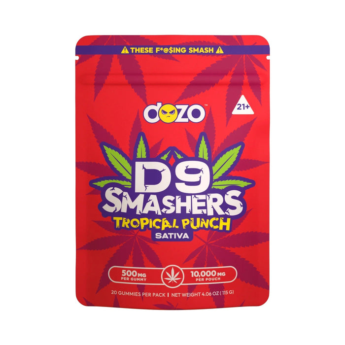 Dozo D9 Smashers Delta 9 THC Gummies 10000mg (20 Count) Tropical Punch