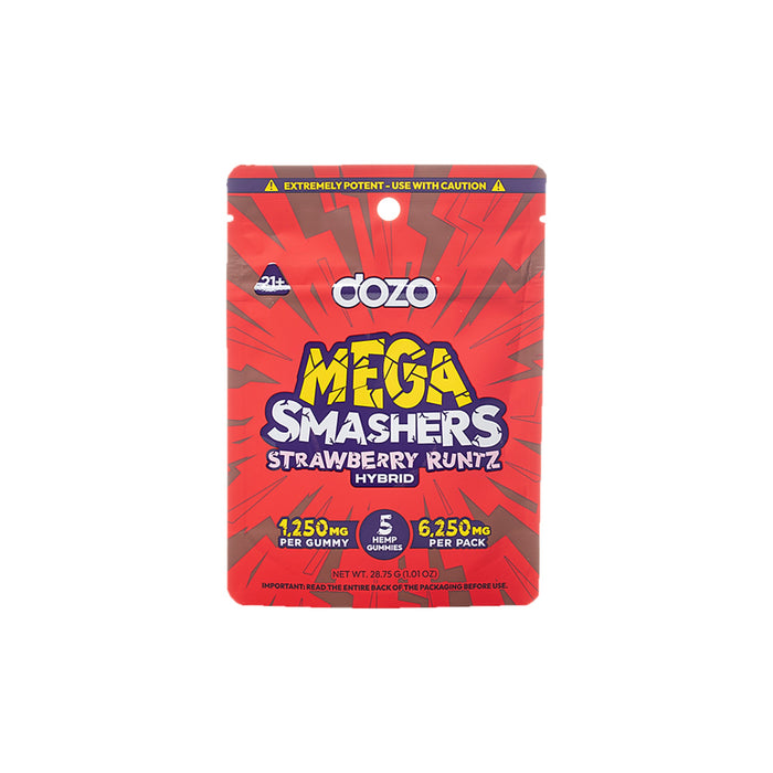 Dozo Mega Smashers THCP Delta 8 and THCA Gummies 6250mg Strawberry Runtz