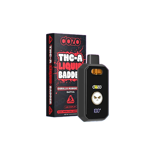 Dozo THCA Liquid Badder Disposable Vape 5g Gorilla Mango Haze