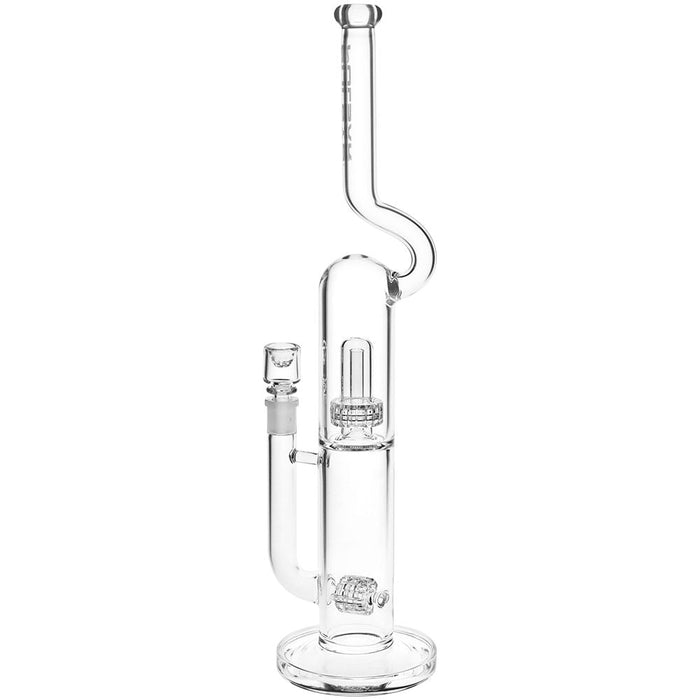 Pulsar Kink Neck Double Chamber Chugger Glass Bong - 17.25" / 14mm F