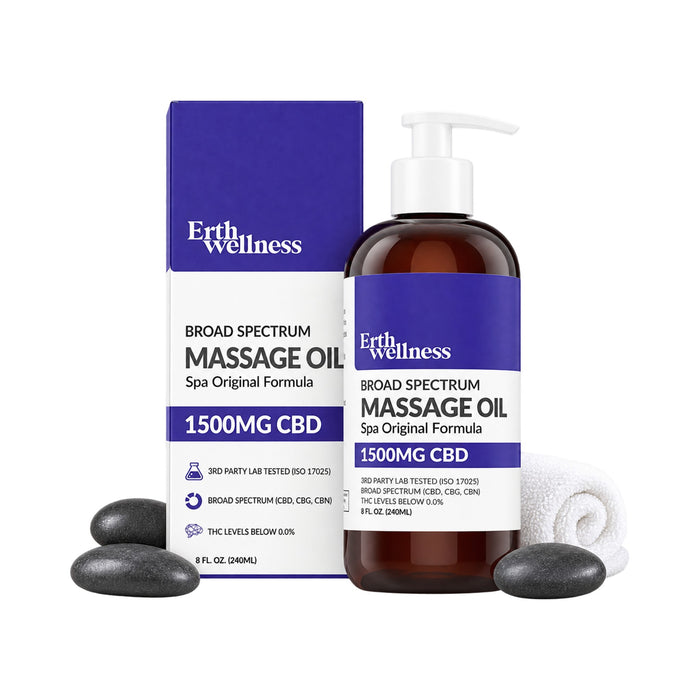 Erth Wellness Broad Spectrum CBD Massage Oil Spa Original 1500mg
