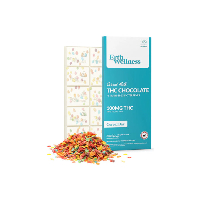 Erth Wellness Delta 9 THC Chocolate Bar 100mg (10 Pieces) Cereal Milk