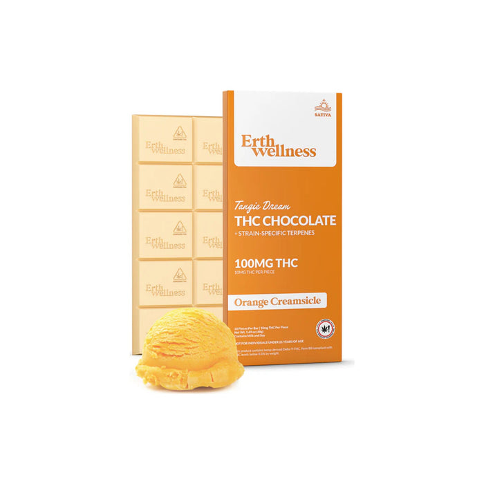 Erth Wellness Delta 9 THC Chocolate Bar 100mg (10 Pieces) Tangie Dream