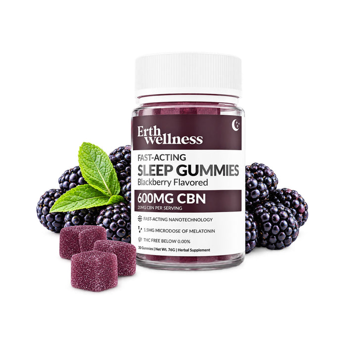 Erth Wellness Fast-Acting CBN Sleep Gummies Blackberry 30 Count