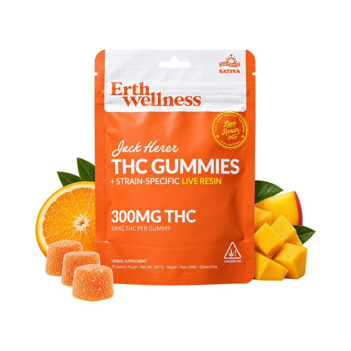 Erth Wellness Live Resin Delta 9 THC Gummies 300mg (30 Count) Jack Herer