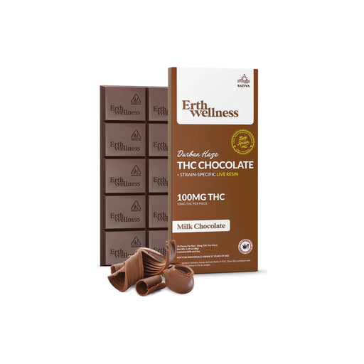 Erth Wellness Live Resin Delta 9 THC Chocolate Bar 100mg (10 Pieces) Durban Haze