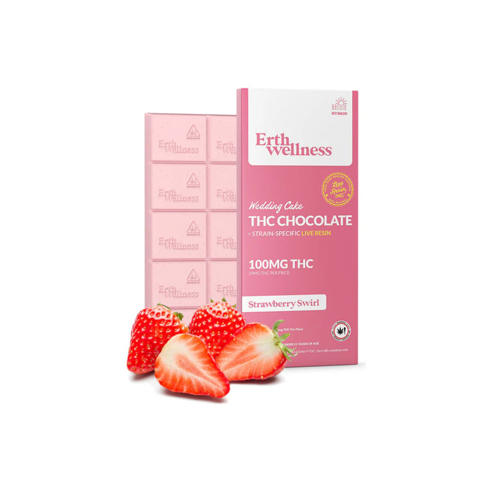 Erth Wellness Live Resin Delta 9 THC Chocolate Bar 100mg (10 Pieces) Wedding Cake