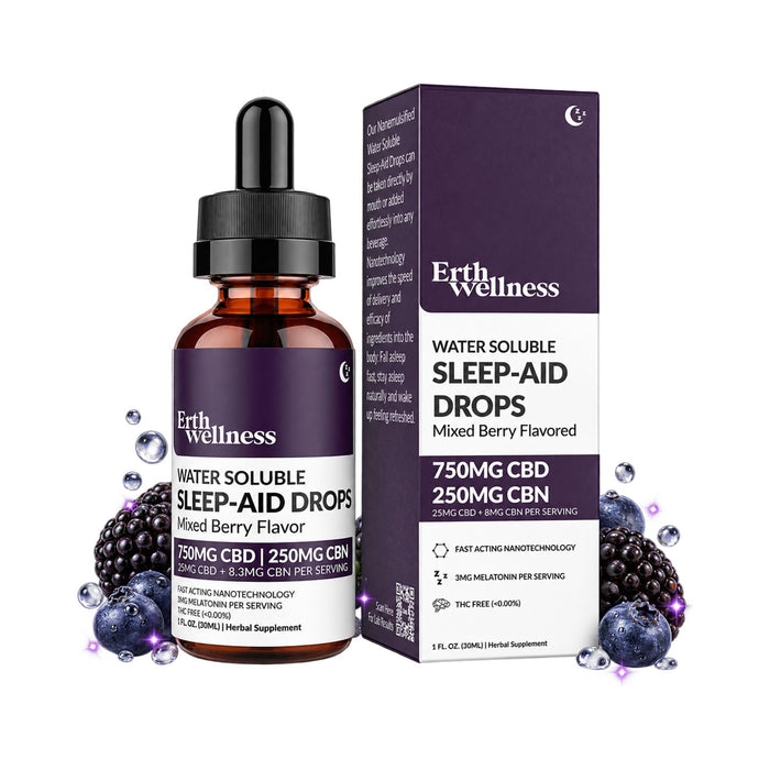 Erth Wellness Water Soluble CBD and CBN Sleep Aid Drops Mixed Berry 30mL