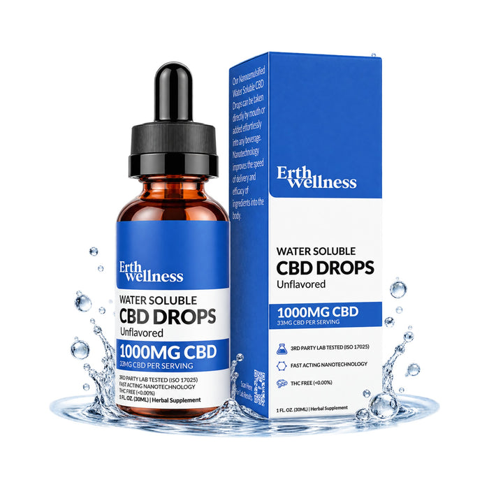 Erth Wellness Water Soluble THC Free CBD Drops Unflavored 1000mg (30mL)