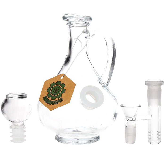 SeshGear Rounded Vintage Glass Bong - 7.75" / 14mm F / Clear