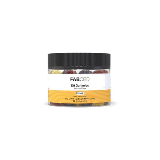 FAB CBD Delta 9 THC Gummies 5mg (60 Count) Sour Assorted front | CBDdatabase.com