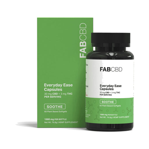 FAB CBD Everyday Ease CBD and THC Softgels (60 Count) front | CBDdatabase.com
