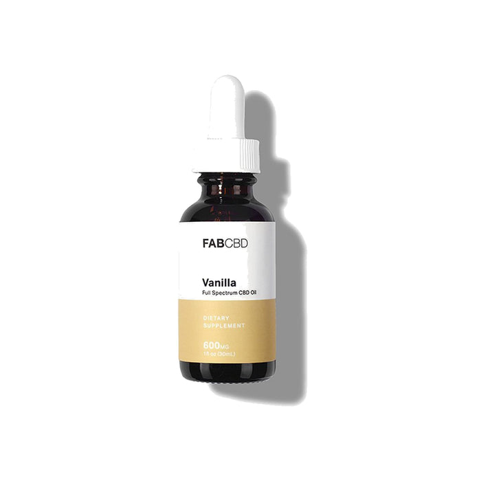 FAB CBD Full Spectrum CBD Oil (600mg, 1200mg & 2400mg) Vanilla 600mg front | CBDdatabase.com