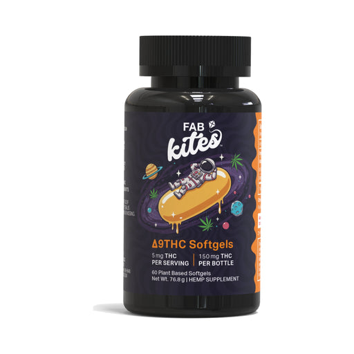 FAB CBD Kites Delta 9 THC Softgels 5mg (150mg) front | CBDdatabase.com
