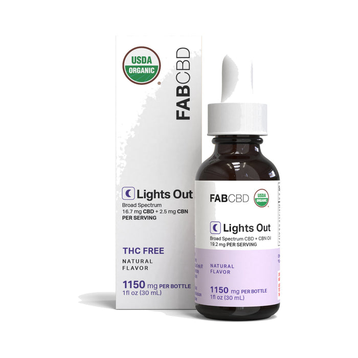 FAB CBD Lights Out Broad Spectrum CBD and CBN Oil 1150mg front | CBDdatabase.com