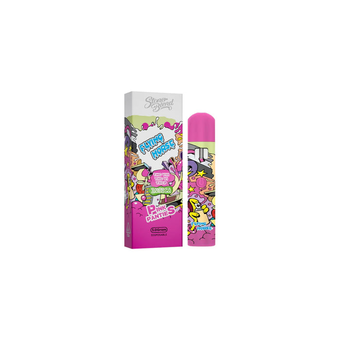 Flying Horse Stoner Blend Hemp THCP Disposable Vape 3g Pink Panties front | CBDdatabase.com
