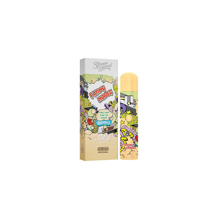 Flying Horse Stoner Blend Hemp THCP Disposable Vape 3g White Runtz front | CBDdatabase.com