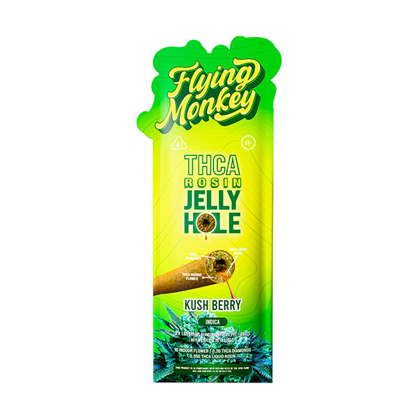 Flying Monkey THCA Rosin Jelly Hole Pre-Rolls 3.3g (2 Count) Kush Berry