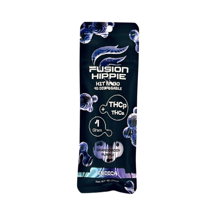 Fusion Hippie Hit N Go 1g disposable vape Granddaddy Purple