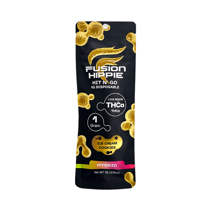 Fusion Hippie Hit N Go 1g disposable vape Ice Cream Cookies
