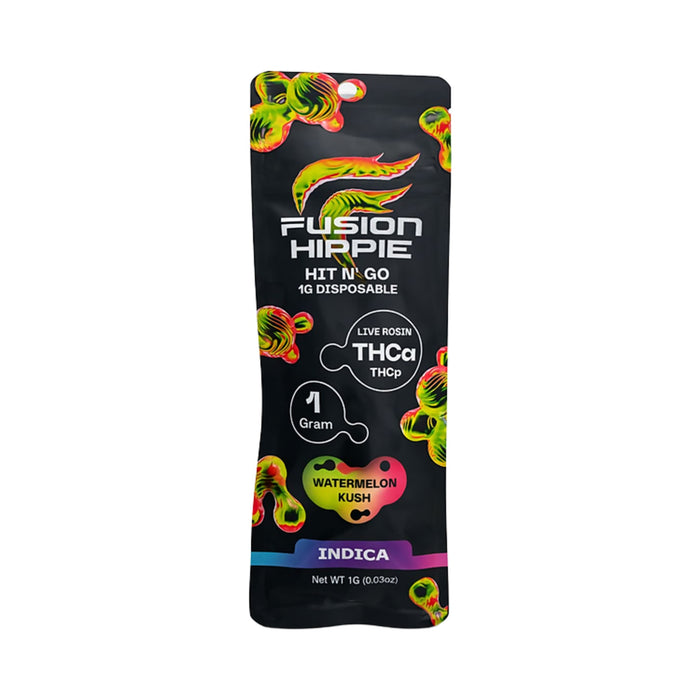 Fusion Hippie Hit N Go 1g disposable vape Watermelon Kush