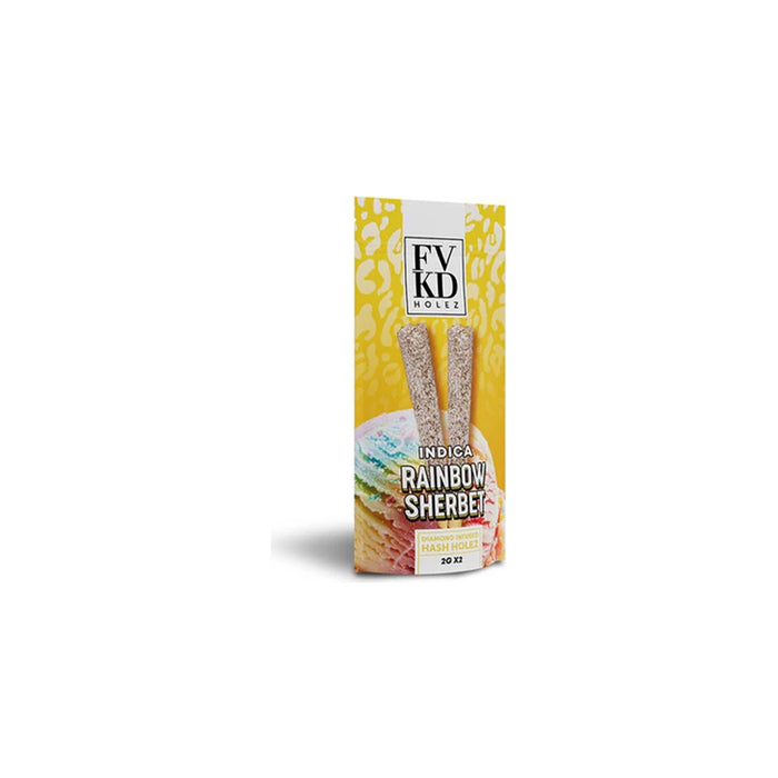 FVKD Diamond Infused Hash Holez THCa Pre-Rolls 2 Count 4g Rainbow Sherbet front | CBDdatabase.com