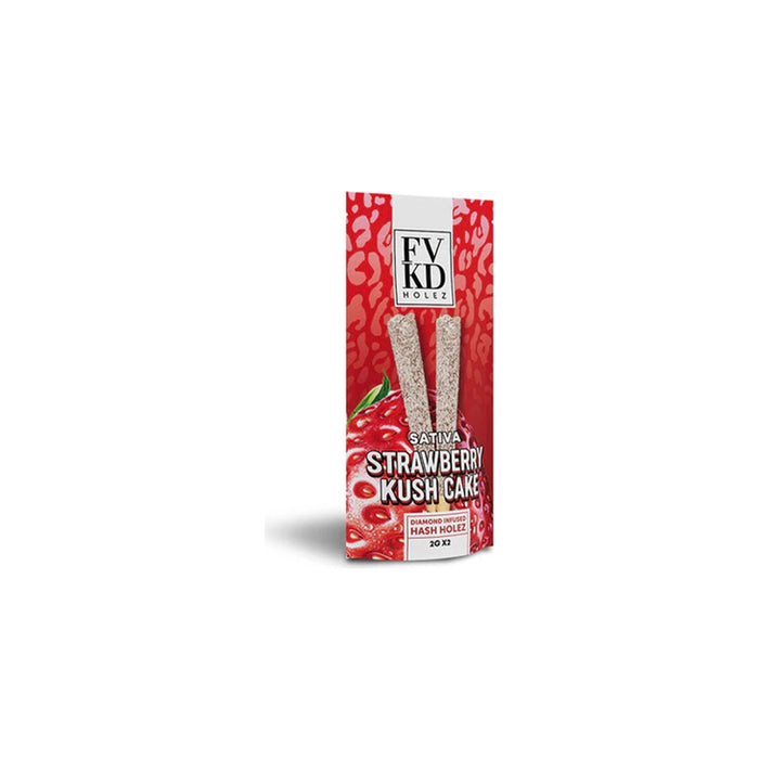 FVKD Diamond Infused Hash Holez THCa Pre-Rolls 2 Count 4g Strawberry Kush Cake front | CBDdatabase.com