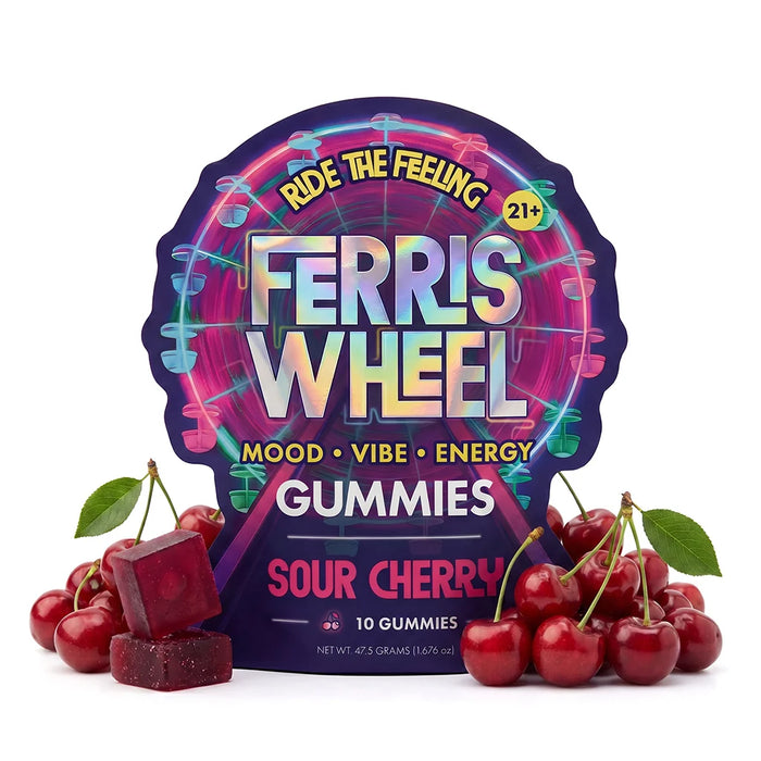 Ferris Wheel Kanna Daily Mood Gummies Sour Cherry 10 count | CBDdatabase.com