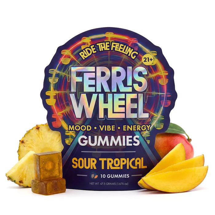 Ferris Wheel Kanna Daily Mood Gummies Sour Tropical 10 count | CBDdatabase.com