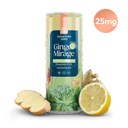 Hometown Hero Sparkling THC Lemonade Ginger Mirage 25mg (4 Pack) | CBDdatabase.com